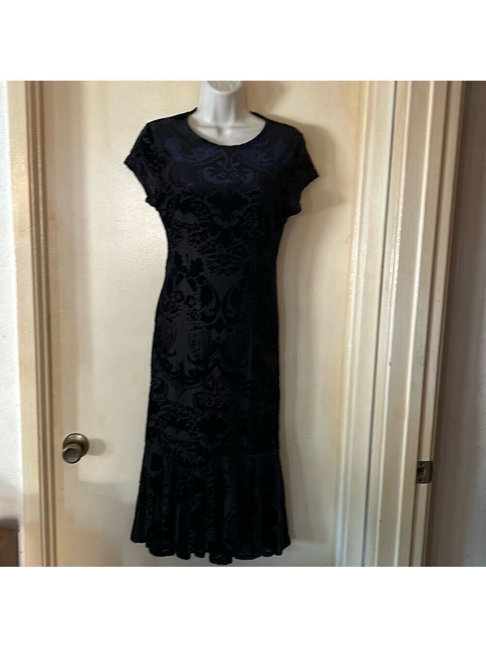 Felicity and Coco black burnout velvet mermaid dress size M